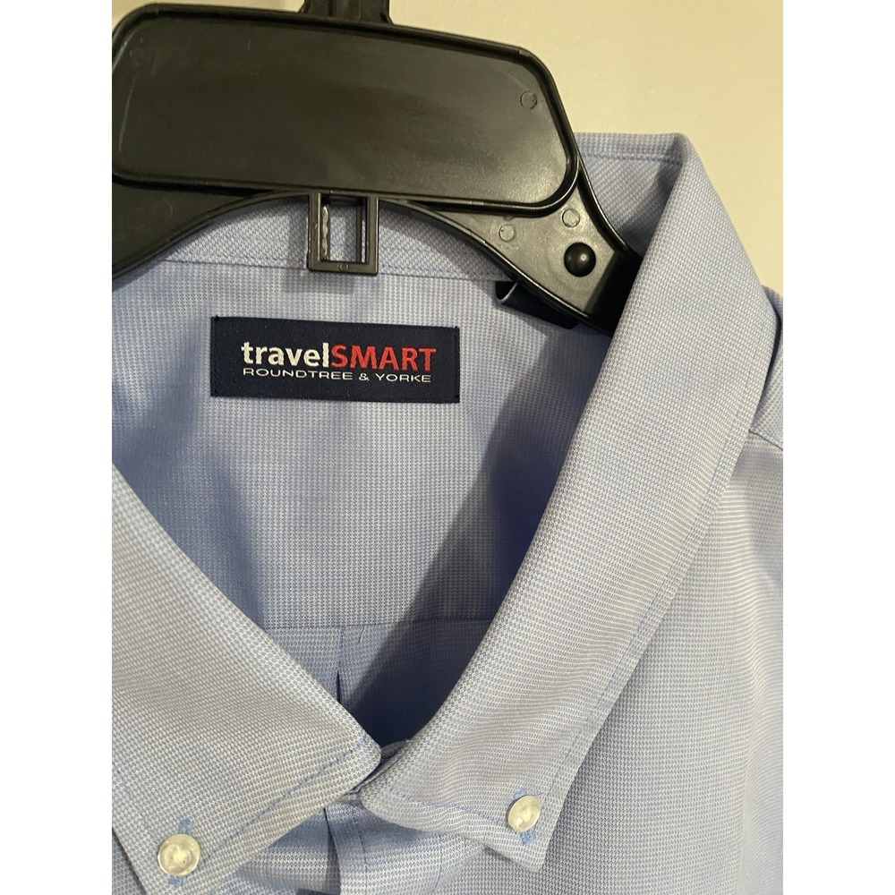 Travel Smart Men Shirt 4XLT Button TALL Man Non Iron BLUE BRAND NEW $59.50 - Picture 3 of 6